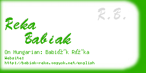 reka babiak business card